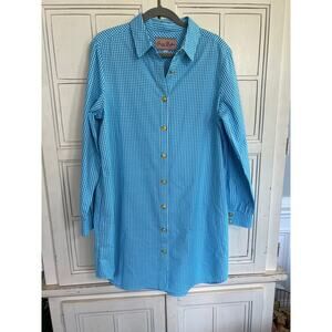 Grace Baker size XL button down shirt dress with pockets